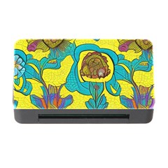 Mid Century Retro Floral 1970s 1960s Pattern 60 Memory Card Reader With Cf by violetheavensky