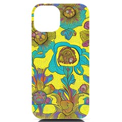Mid Century Retro Floral 1970s 1960s Pattern 60 Iphone 14 Black Uv Print Pc Hardshell Case by violetheavensky