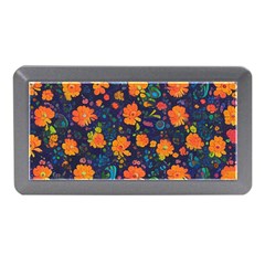Mid Century Retro Floral 1970s 1960s Pattern 61 Memory Card Reader (mini) by violetheavensky