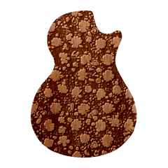 Mid Century Retro Floral 1970s 1960s Pattern 61 Guitar Shape Wood Guitar Pick Holder Case And Picks Set by violetheavensky