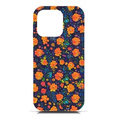Mid Century Retro Floral 1970s 1960s Pattern 61 Iphone 16 Pro Black Uv Print Pc Hardshell Case