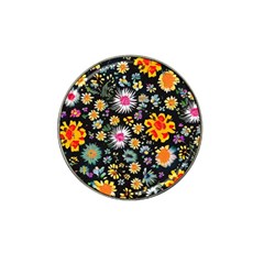 Mid Century Retro Floral 1970s 1960s Pattern 57 Hat Clip Ball Marker (10 Pack) by violetheavensky