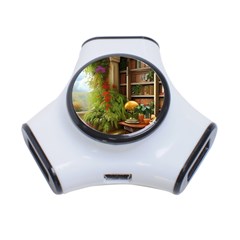 Room Interior Library Books Bookshelves Reading Literature Study Fiction Old Manor Book Nook Reading 3-port Usb Hub by Posterlux
