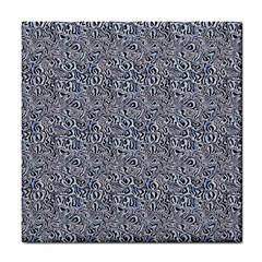 Blue Black Snake Pattern Tile Coaster by DinkovaArt
