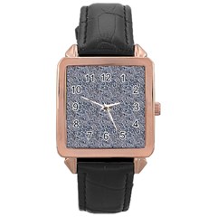 Blue Black Snake Pattern Rose Gold Leather Watch  by DinkovaArt