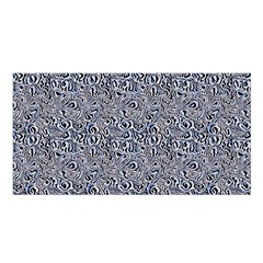 Blue Black Snake Pattern Satin Shawl 45  X 80  by DinkovaArt