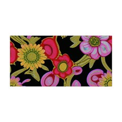 Mid Century Retro Floral 1970s 1960s Pattern 70 Yoga Headband by violetheavensky